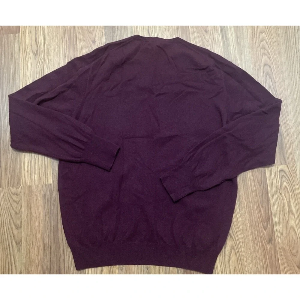 Forte Cashmere Sweater Mens Extra Large V Neck Pullover Red